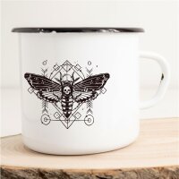 Emaille Tasse Totenkopfschwärmer Vintage 300ml