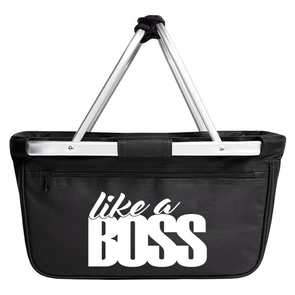 Einkaufskorb faltbar like a Boss Spruch 20 Liter Tragekorb Black