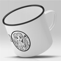 Emaille Tasse Meerjungfrau Vintage 300ml