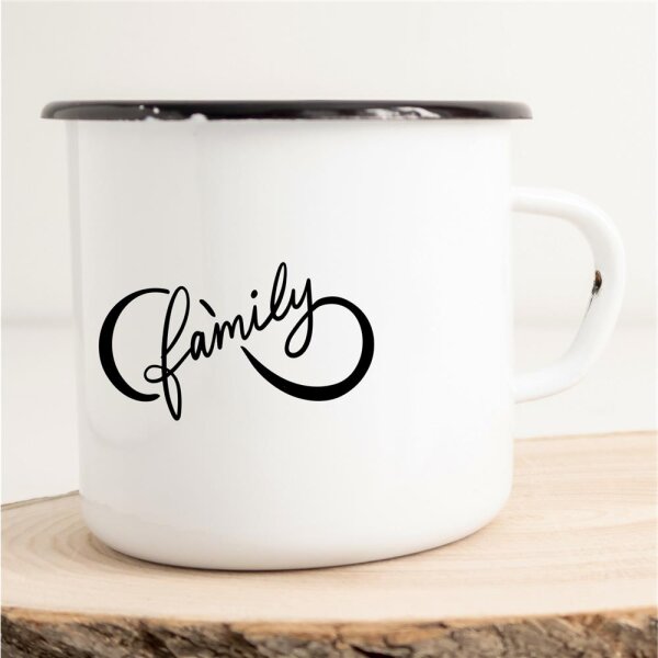 Emaille Tasse Family Unendlichkeit Vintage 300ml