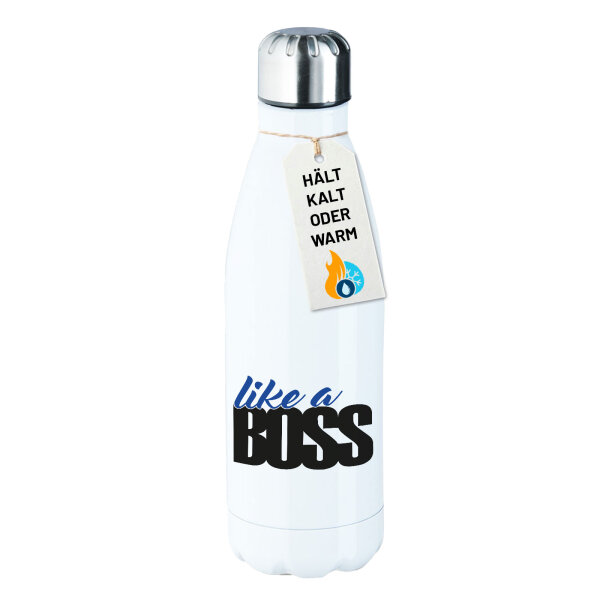 Edelstahl-Trinkflasche like a Boss Spruch 500ml Wasserflasche