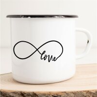 Emaille Tasse Love Unendlichkeit Vintage 300ml