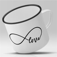 Emaille Tasse Love Unendlichkeit Vintage 300ml