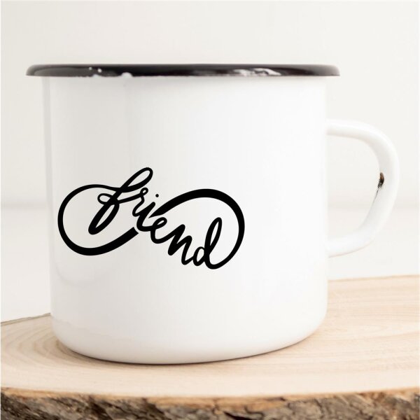 Emaille Tasse Friend Unendlichkeit Vintage 300ml