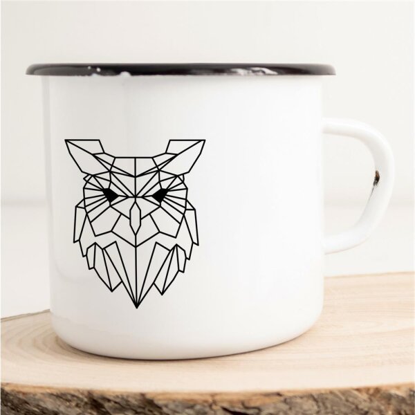 Emaille Tasse Eulenkopf Vintage 300ml