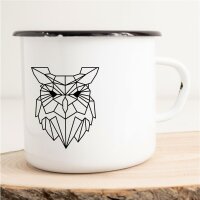 Emaille Tasse Eulenkopf Vintage 300ml