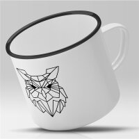 Emaille Tasse Eulenkopf Vintage 300ml