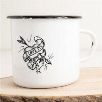 Emaille Tasse I love my mom Vintage 300ml
