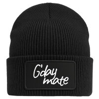 Beanie G`day mate Spruch Black Mütze