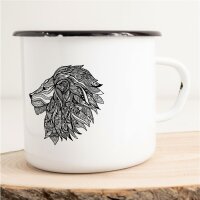 Emaille Tasse Löwenkopf Vintage 300ml