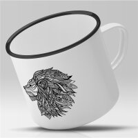 Emaille Tasse Löwenkopf Vintage 300ml