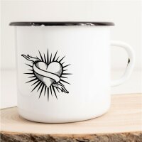 Emaille Tasse Herz Liebe Vintage 300ml
