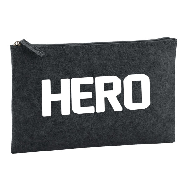 Kulturbeutel Hero Held 1 Liter Filz Charcoal Kosmetiktasche