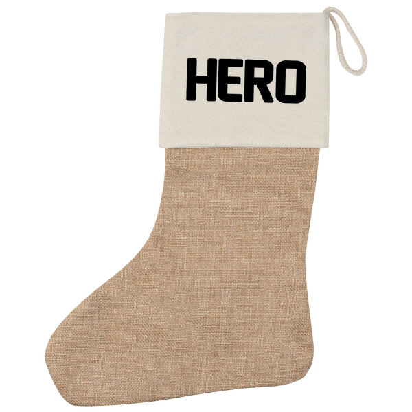 Weihnachtsstrumpf Hero Held Beige
