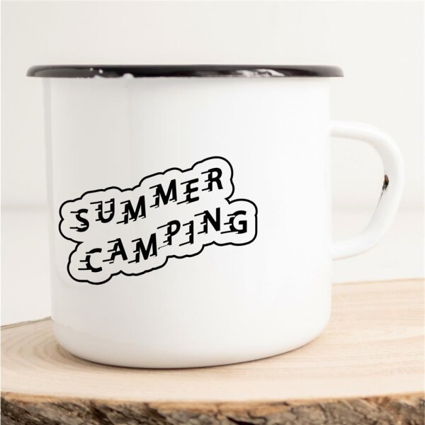 Emaille Tasse Summer Camping Vintage 300ml