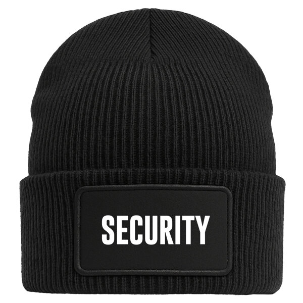 Beanie Security Schriftzug Black Mütze