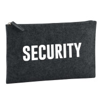 Kulturbeutel Security Schriftzug 1 Liter Filz Charcoal Kosmetiktasche