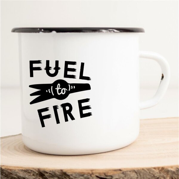 Emaille Tasse Fuel to Fire Vintage 300ml