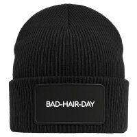 Beanie Bad Hair Day Schriftzug Black Mütze