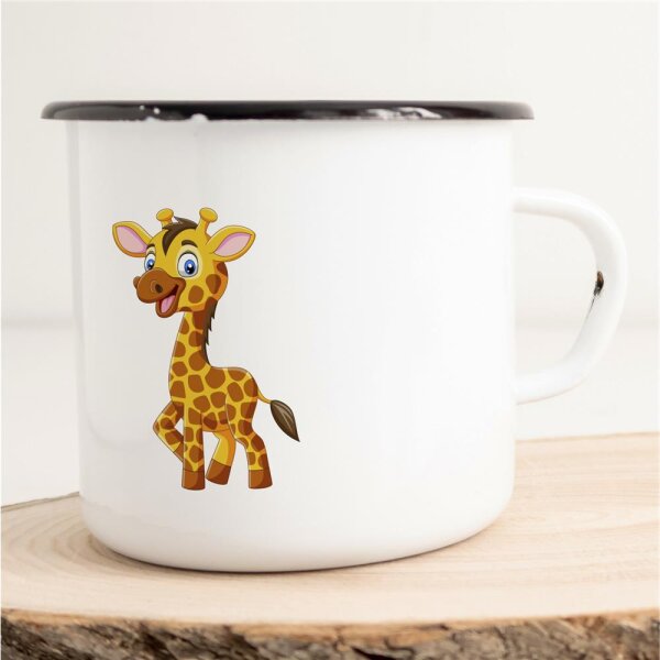 Emaille Tasse Baby Giraffe Vintage 300ml