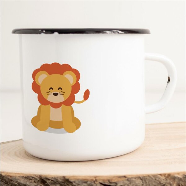 Emaille Tasse Baby Löwe Vintage 300ml