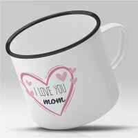 Emaille Tasse I love you mom Vintage 300ml