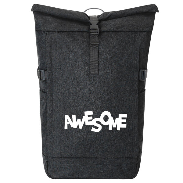 Kurierrucksack Awesome Schriftzug 30-44 Liter Black Melange