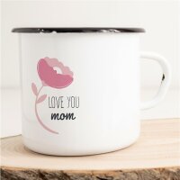 Emaille Tasse Love you mom Vintage 300ml
