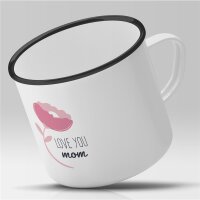 Emaille Tasse Love you mom Vintage 300ml