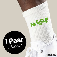 Socken Awesome Schriftzug Größe 37/46 White Motiv Tennissocken