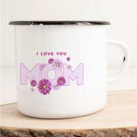 Emaille Tasse I love you mom Vintage 300ml