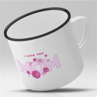 Emaille Tasse I love you mom Vintage 300ml