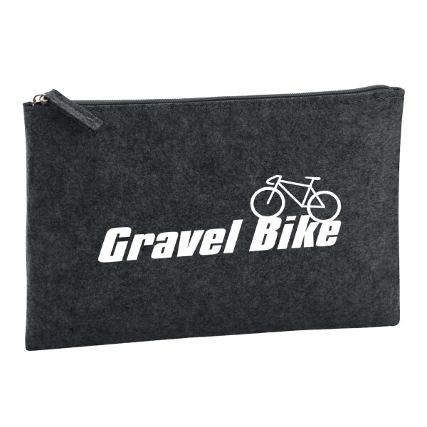 Kulturbeutel Gravel Bike Fahrrad 1 Liter Filz Charcoal Kosmetiktasche