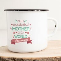 Emaille Tasse The best mother in the world Vintage 300ml