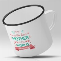 Emaille Tasse The best mother in the world Vintage 300ml