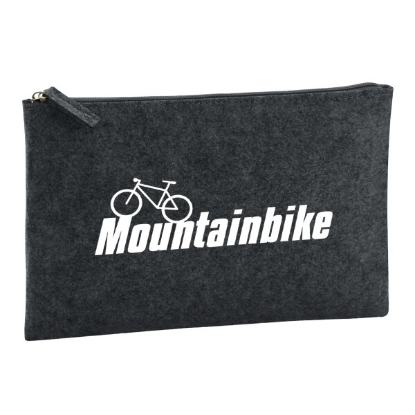 Kulturbeutel Mountain Bike Fahrrad 1 Liter Filz Charcoal Kosmetiktasche