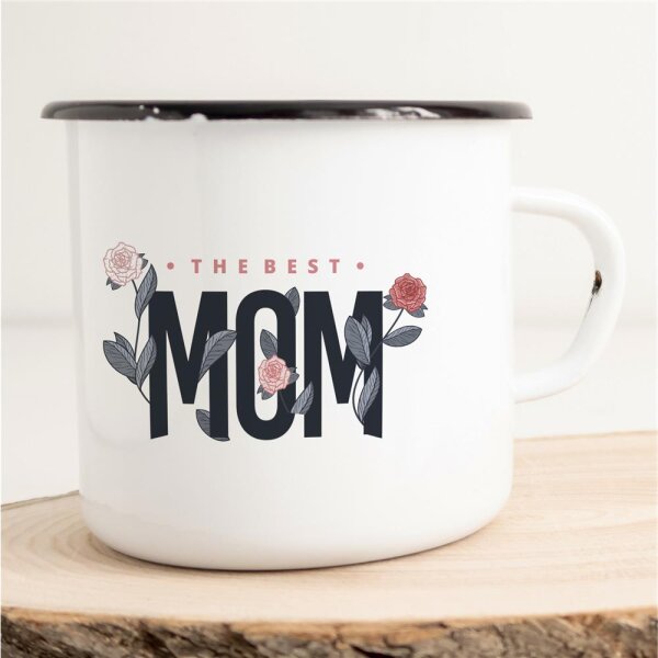Emaille Tasse The best Mom Vintage 300ml