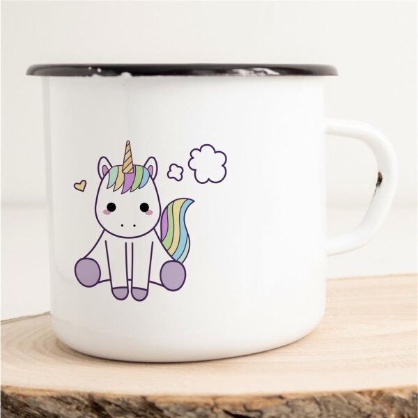 Emaille Tasse Einhorn Vintage 300ml