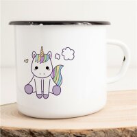 Emaille Tasse Einhorn Vintage 300ml