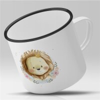 Emaille Tasse Süßer Löwe Vintage 300ml