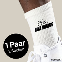 Socken Bike Racing Fahrrad Größe 37/46 White Motiv Tennissocken
