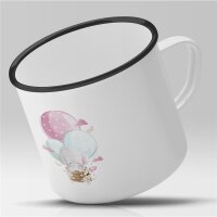 Emaille Tasse Süßer Baby Elefant Vintage 300ml