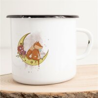 Emaille Tasse Süßer Fuchs Vintage 300ml