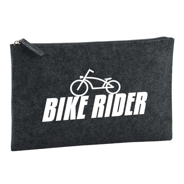 Kulturbeutel Bike Rider Fahrrad 1 Liter Filz Charcoal Kosmetiktasche