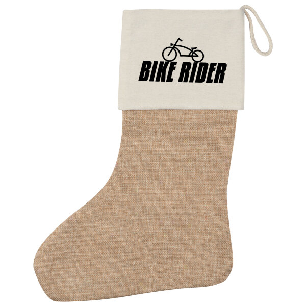 Weihnachtsstrumpf Bike Rider Fahrrad Beige