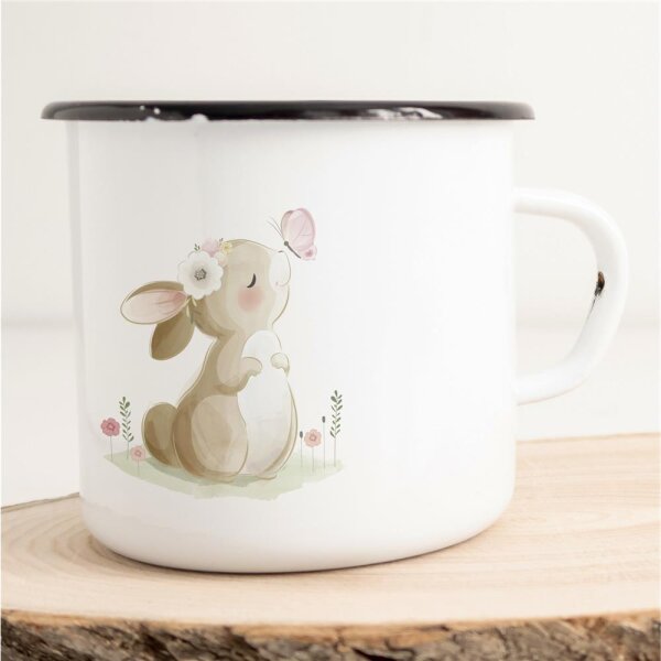 Emaille Tasse Hase Vintage 300ml