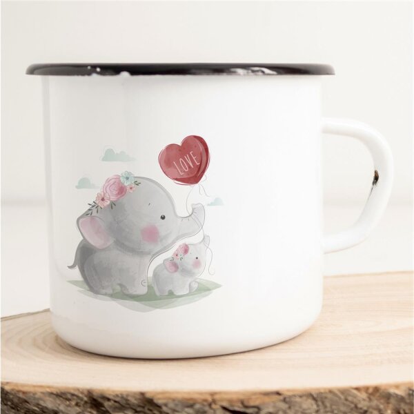 Emaille Tasse Baby Elefant Vintage 300ml
