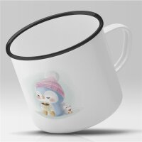 Emaille Tasse Baby Pinguin Vintage 300ml