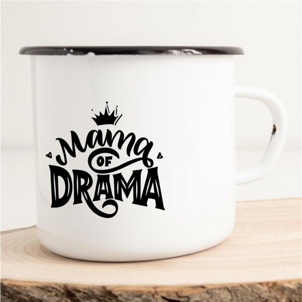 Emaille Tasse Mama of Drama Vintage 300ml