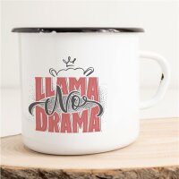 Emaille Tasse Llama no Drama Vintage 300ml